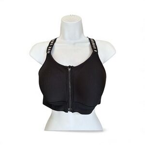 Under Armour -Black Infinity, High Zip Sports Bra with racer back.